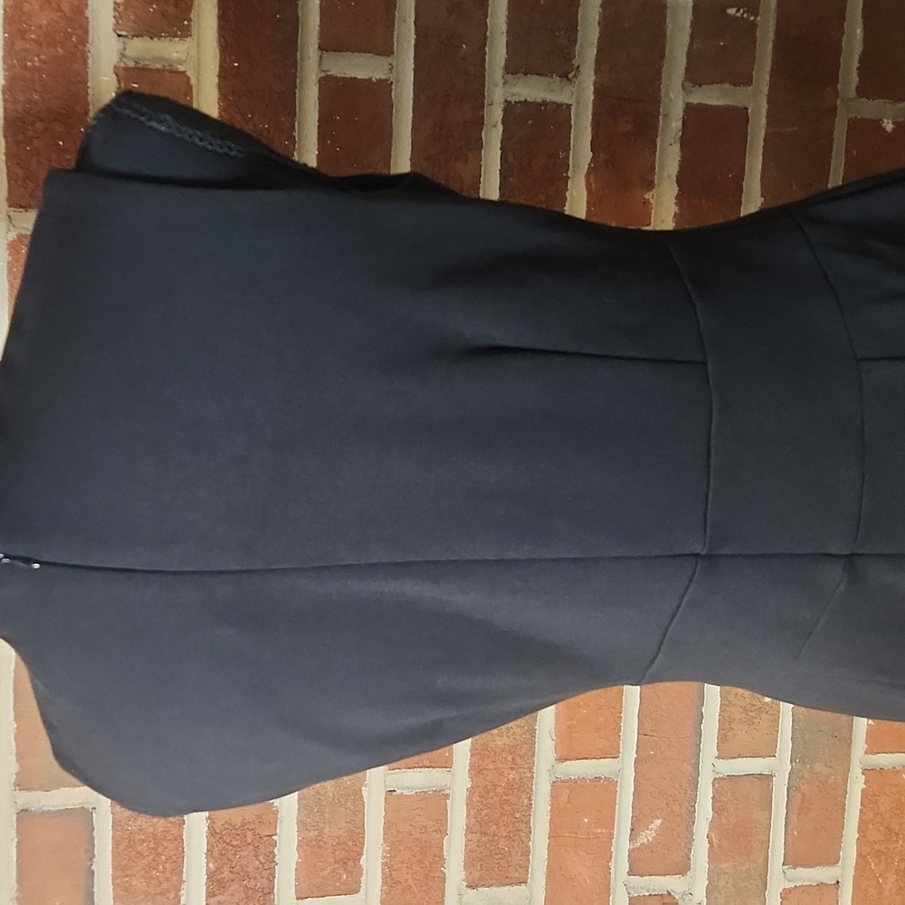 Calvin Klein Black Sleeveless Dress with Gold Button Accents, Size 6 - Picture 5 of 8